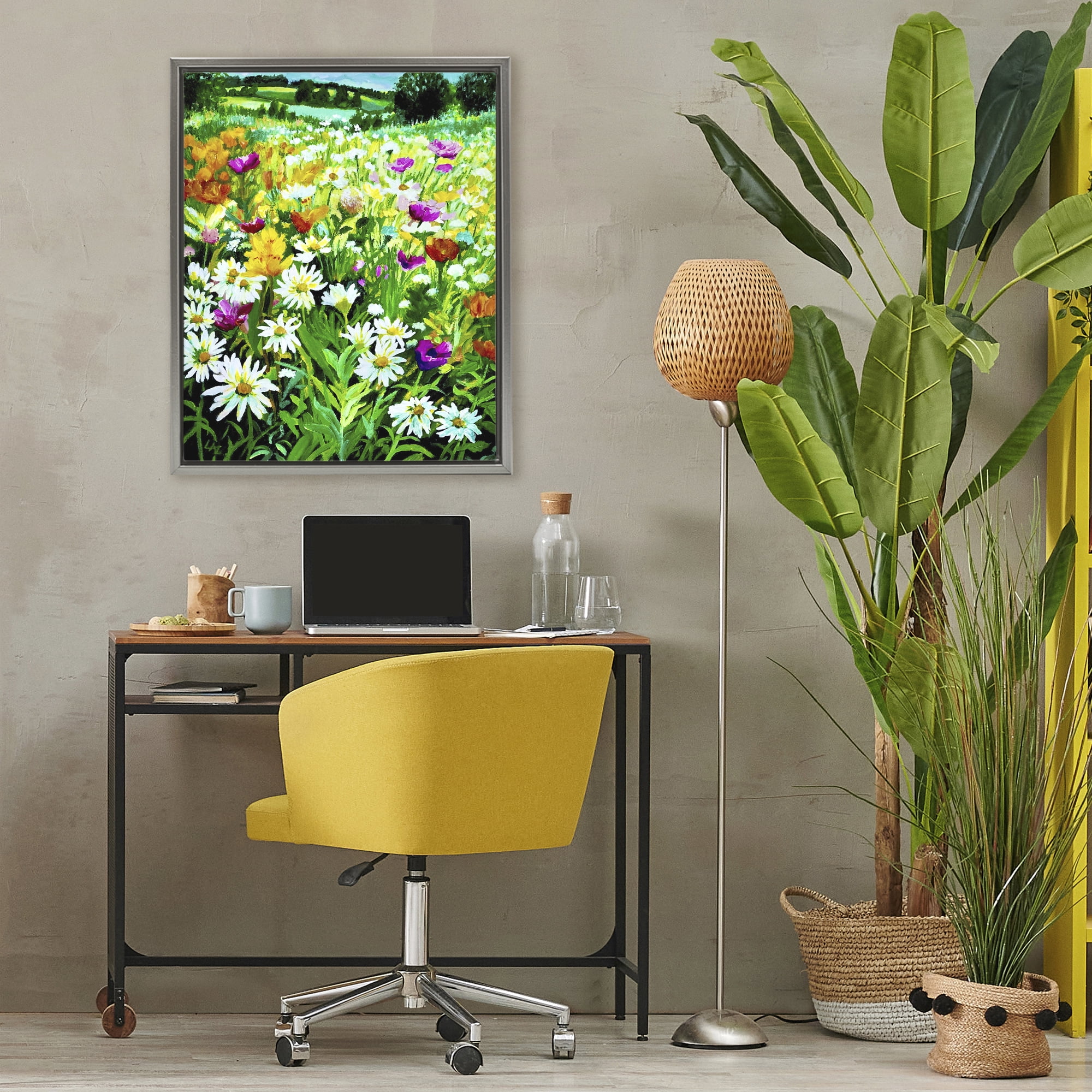 Stupell Industries Hillside Fusion Meadow Gray Framed Floater Canvas Wall Art, design by Lee Ann Zirbes