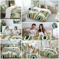 thumbnail image 5 of Mid-Century Modern Duvet Cover Set Queen Size, Art Geometric Abstract Green 4 Piece Soft Microfiber Bedding Set with 1 Duvet Cover, 1 Flat Sheet, 2 Pillowcases, 5 of 9