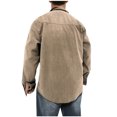 thumbnail image 4 of ZRGHAOYLQ Corduroy Button Down Shirt Men Long Sleeve Lapel Collar Dress Shirt Jacket Big and Tall Solid Color T Shirts Plus Size Casual Pockets Tops Jacket, 4 of 5