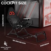 Supllueer Racing Simulator Cockpit x-shaped Belt Seat Foldable Fit for Logitech G923 G920 Fanatec Thrustmaster.Excluding electronic devices