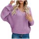 thumbnail image 1 of Puntoco suéter de invierno para mujer nuevo suéter de punto suelto europeo americano con cuello en V abrigo superior para mujer liquidación de Navidad Puntoco Puntoco-1712, 1 of 6