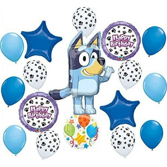 Bluey Birthday Party Supplies Balloon Bouquet Decorations With Paw Prints