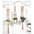 thumbnail image 3 of Plant Hanger Hanging Basket for Indoor Planter Flower Pot Holder Jute Rope with Beads 89cm, 3 of 3