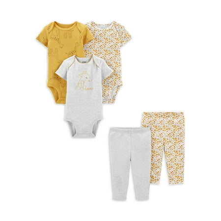 

Carter s Child of Mine Baby Girl Bodysuits & Pants Outfit Set 5-Piece Preemie-24M