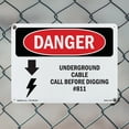thumbnail image 4 of Underground Cable Call Before Digging #811 OSHA Danger Rigid Plastic Sign 14 Inch x 10 Inch - 10 Pack, 4 of 8