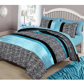 Zebra Print Complete Bed In A Bag Bedding Set Walmart Com