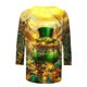 thumbnail image 4 of Xuyuer St. Patrick's Day Printed T-Shirt - Ladies' Loose Round Neck 3/4 Sleeve Top for Irish Festivals, Casual Green Themed Outfits, Seasonal Celebration Apparel & Fun Saint Patrick's Party Wear, 4 of 5