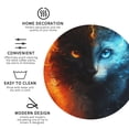 thumbnail image 3 of Naloa Red And Blue Fire Cat Leather Coasters for Drinks, Durable Drink Coasters 4 Set for Tabletop Protection, Luxurious Home Décor and Housewarming Gift ( {designName})Round Shape, 3 of 6