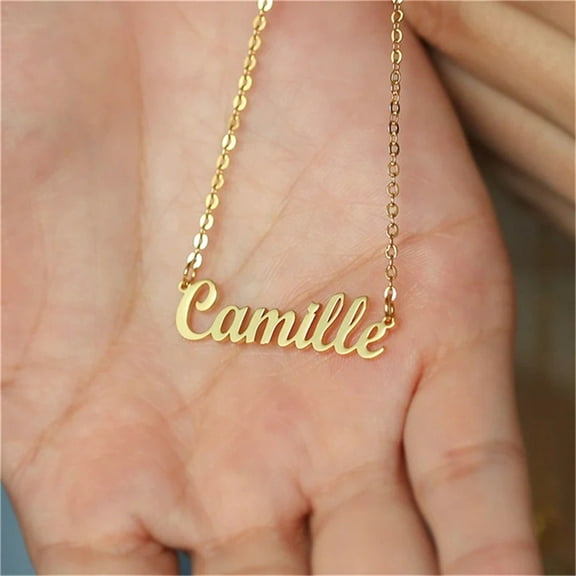 custom name necklace for Women Personalized Nameplate pendant 14K Yellow Gold cross chains necklaces fashion Jewelry gifts