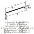 thumbnail image 5 of Amerock Collet 12-5/8 inch (320mm) Center-to-Center Matte Black Cabinet Pull, 5 of 6