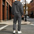 thumbnail image 5 of Delconic Mens Hoodie and Jogger Set Pullover Hooded Sweatshirt and Drawstring Sweatpants Casual Athletic Two Piece Outfit Dark Gray 2XL, 5 of 9