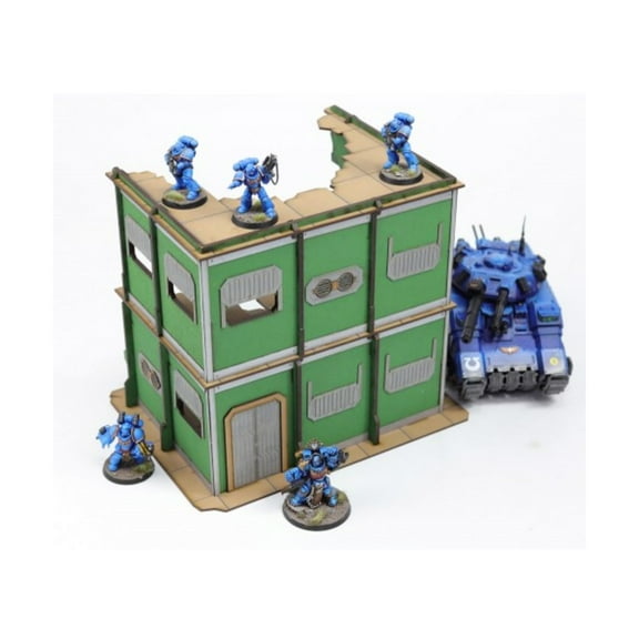 4Ground Jungle Military Base U-Shape Ruined Building 1 (Pre-Painted) New
