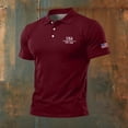 thumbnail image 3 of Homeyce 4th Of July Polo Shirts for Men 250 Years Of Liberty Usa Flag Print Polo Shirts Short Sleeve Independence Day Vintage Polo Tshirt Button Down Patriotic Outfit,Red L, 3 of 3
