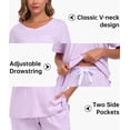 thumbnail image 6 of ANLIQI 100% Cotton Pajamas for Women Short Sleeve Sleepwear & Pants 2 Piece Pjs Loungewear Pj Set with Pocket S-XXL(Light Purple,M), 6 of 7