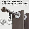 thumbnail image 2 of Ridicili 5/8" Single Telescoping Curtain Rod with Reticulated Ball Finials,Bronze Gold, 48"-84", 2 of 6