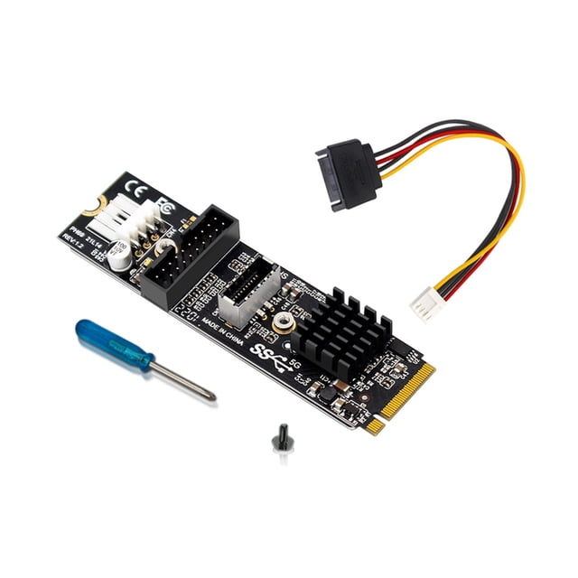 ziyahi M.2 MKEY Expansion Card Professional Control Adapting Accessory 19/20 Pin PCIE USB3.1 Adapter Controller Desktop Accessories