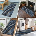 thumbnail image 5 of 2'x6' Rug Runners for Hallways Kitchen, Navy Blue Marble Non Slip Entryway Beside Floor Carpet Runner, Modern Abstract Contemporary Washable Laundry Room Bedroom Throw Rugs Mat for Family Pet, 5 of 8