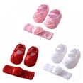 thumbnail image 1 of 2PCS Set Newborn Baby Girls Bowknot Princess Lace Shoes+Headband Rose Flower Toddler Kid Cotton Soft Sole Walking Baby Shoes, 1 of 7