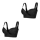 thumbnail image 2 of sweethay Sujetador sin aros para mujer, sujetador de realce para mujer, ropa interior ajustable, Bralette suave, lencería moldeadora de masaje Negro 48/110CDE 2Conjunto, 2 of 6
