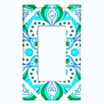 thumbnail image 5 of Metal Light Switch Plate Cover Neon Green Teal Flower Mandala Tile Pattern MDL034, 5 of 13