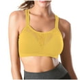 thumbnail image 2 of Hontri Women's Solid Color Underwire Bra - Large Size Hollow Sports Yellow S, 2 of 8
