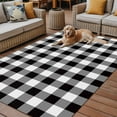 thumbnail image 2 of Fsddascl Black and White Checkered Outdoor Rug for Patio/Deck/Porch, Non-Slip Large Area Rug 5 x 8 Ft, Farmhouse Buffalo Plaid Indoor Outdoor Rugs Washable Area Rugs, Reversible Camping Rug Carpet, 2 of 5