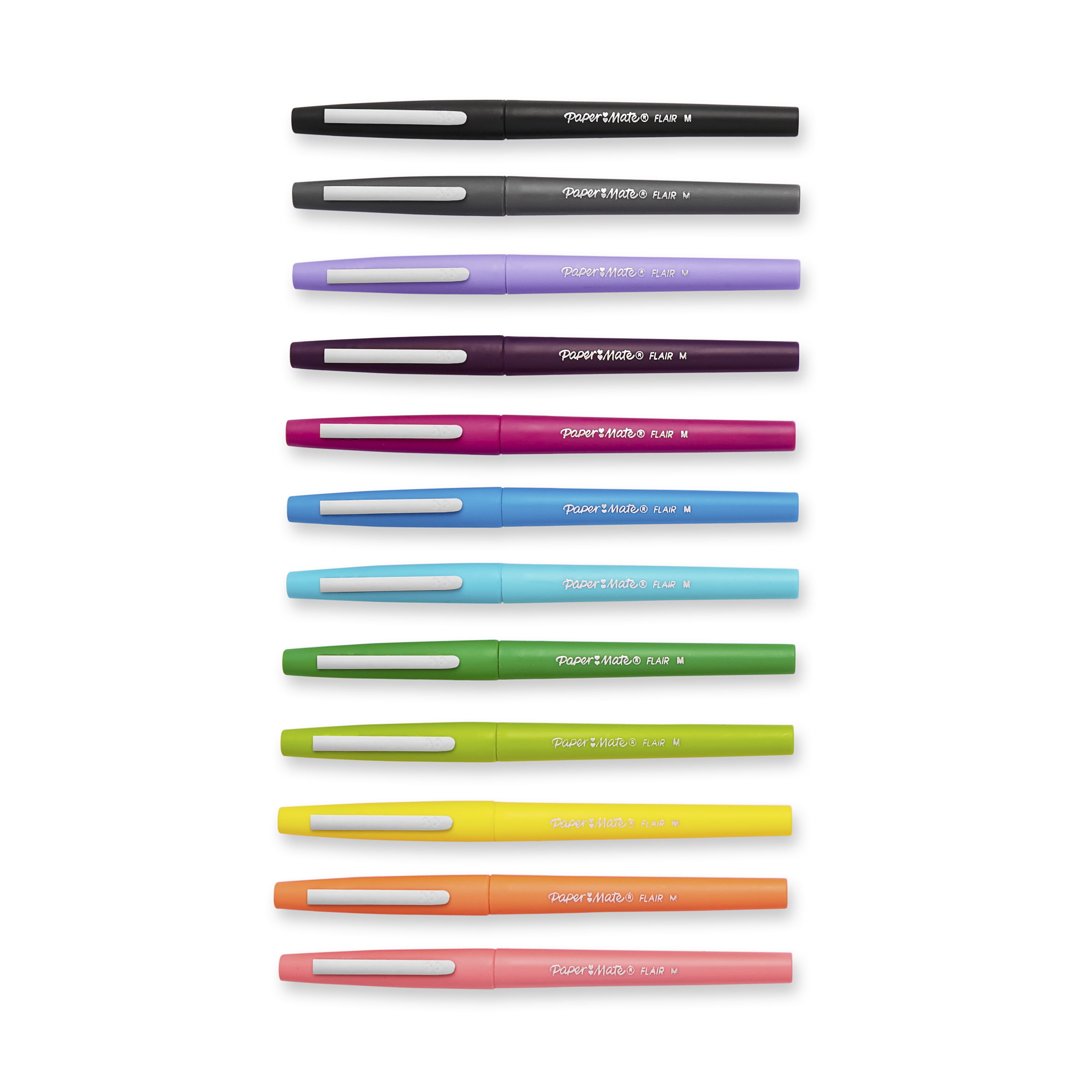 Paper Mate Point Guard Flair Bullet Point Stick Pen, Assorted Colors, .7mm, 24/