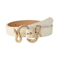 thumbnail image 2 of MSJUHEG Belt Buckle Mens Belts Leather Women Fashion Waist Belt Snake Design Belt Thin Buckle Leather Waistband Leash White One Size, 2 of 2