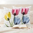 thumbnail image 3 of Blue Red Yellow Tulips Pillow Covers 2 Pack Country Flowers Pillowcase Waterproof Outdoor Throw Pillow Cover for Patio Garden Square Cushion 20”x20”, 3 of 9