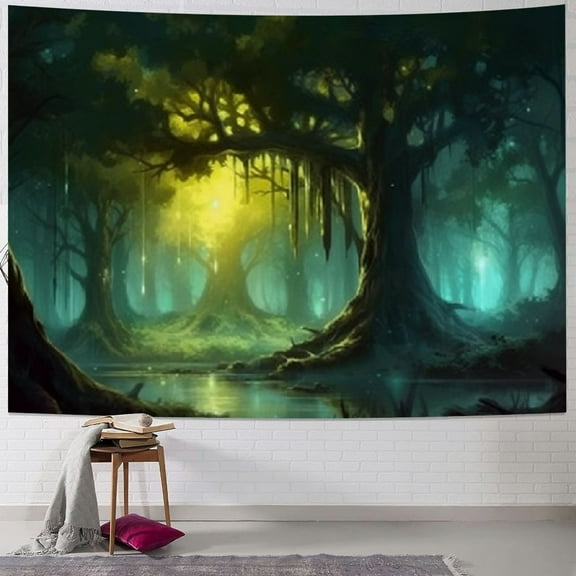 PRATYUS Fantasy Forest Tapestry Tree in Forest Fantasy Plant Magical Forest Tapestry,Wall Hanging Art Tapestries for Home Decor Wall Hanging 40x30inch