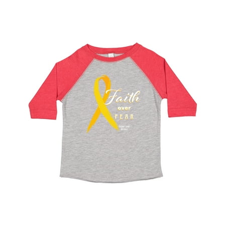

Inktastic Faith over Fear Childhood Cancer Awareness and Yellow Ribbon Gift Toddler Boy or Toddler Girl T-Shirt