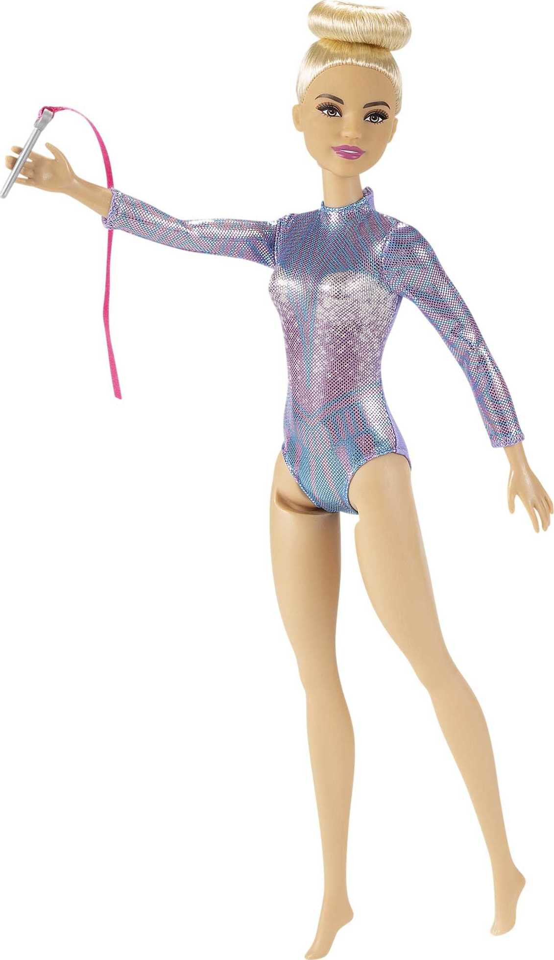 Barbie Rhythmic Gymnast Fashion Doll Dressed in Shimmery Leotard with Blonde Hair & Brown Eyes - image 3 of 6