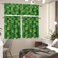 thumbnail image 3 of Plaid St. Patricks Day Kitchen Curtains and Valances Set Tier Curtains Green Cafe Curtains 36 Inch Length Living Room Bedroom Bathroom Farmhouse Rustic Country Curtains 3 Piece Set Rod Pocket, 3 of 4