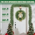 thumbnail image 4 of 2 Pack Christmas Garland, 9Ft Real Touch Norfolk Pine Garland with Lights, Christmas Cedar Garland for Mantle Table Front Door Xmas Holiday Indoor Outdoor Decorations, 4 of 7