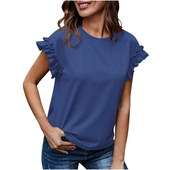 Summer Tops For Women 2026 Trendy Womens Petite Blouses And Tops Dressy Casual Blouses For Women 3/4 Sleeve Cute T Shirts For Women Graphic Teen