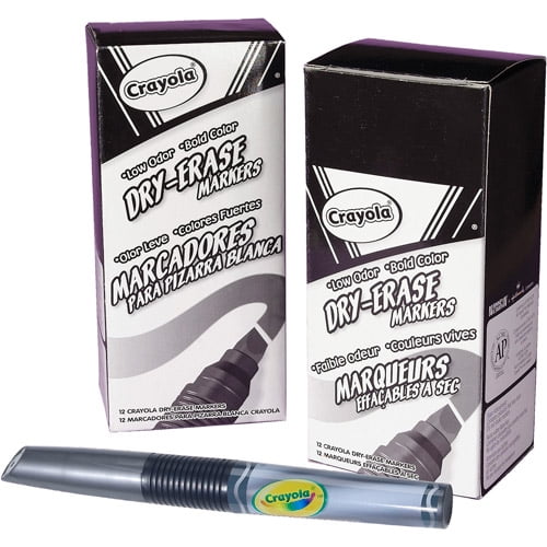 Crayola Dry Erase Chisel Tip Markers, Black, 12pk