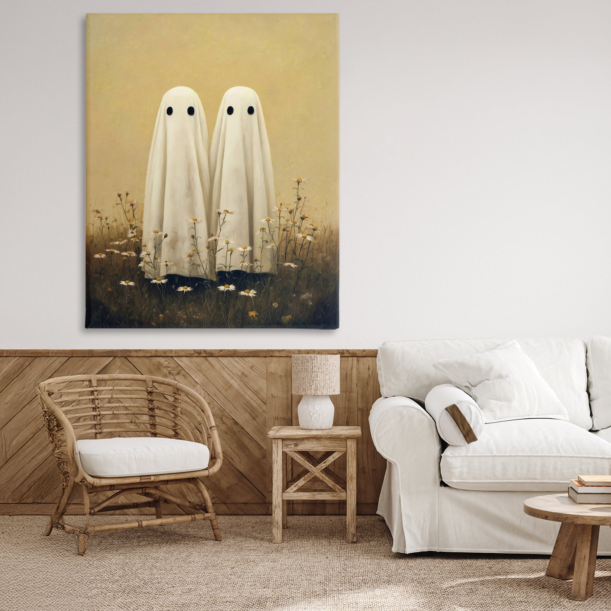 Daisy Ghost Couple Canvas Wall Art, design by Arlington Prints
