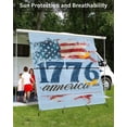 thumbnail image 3 of 4th of July RV Awning Sun Shade Screen 9'X7' America1776-2026 Mesh Sunscreen Blue Vintage USA Flag Awning Shade Screen with Zipper UV Blocker Completed Kits Outdoor Canopy for RV Motorhome Camper, 3 of 7
