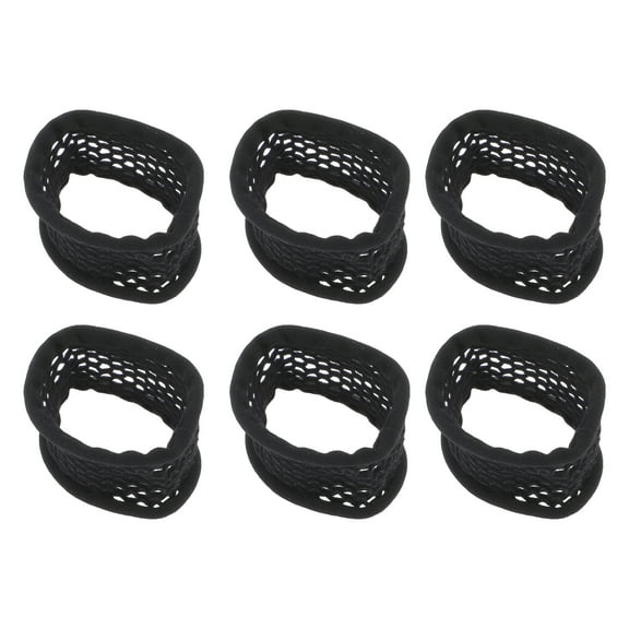 Unique Bargains 6pcs Mesh Style Hair Rope Hair Scrunchies for Women for Girls Black 6pcs