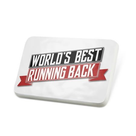 Porcelein Pin Worlds Best Running Back Lapel Badge –