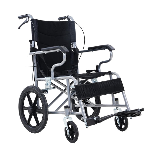 Gambimedic Silla De Ruedas Silla De Traslado Portatil Plegable Compacta Todoterreno Ligera Con Frenos