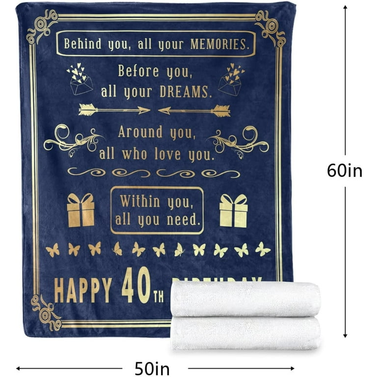 Happy 1982 40th Birthday Gifts Blanket for Women 40th Birthday Gifts for Women 60