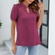 thumbnail image 4 of Blusas para las Mujeres Casual Manga Corta V-Cuello Suéter Color Sólido, Moda Poliéster/Spandex para el Hogar Y Diario, 4 of 8