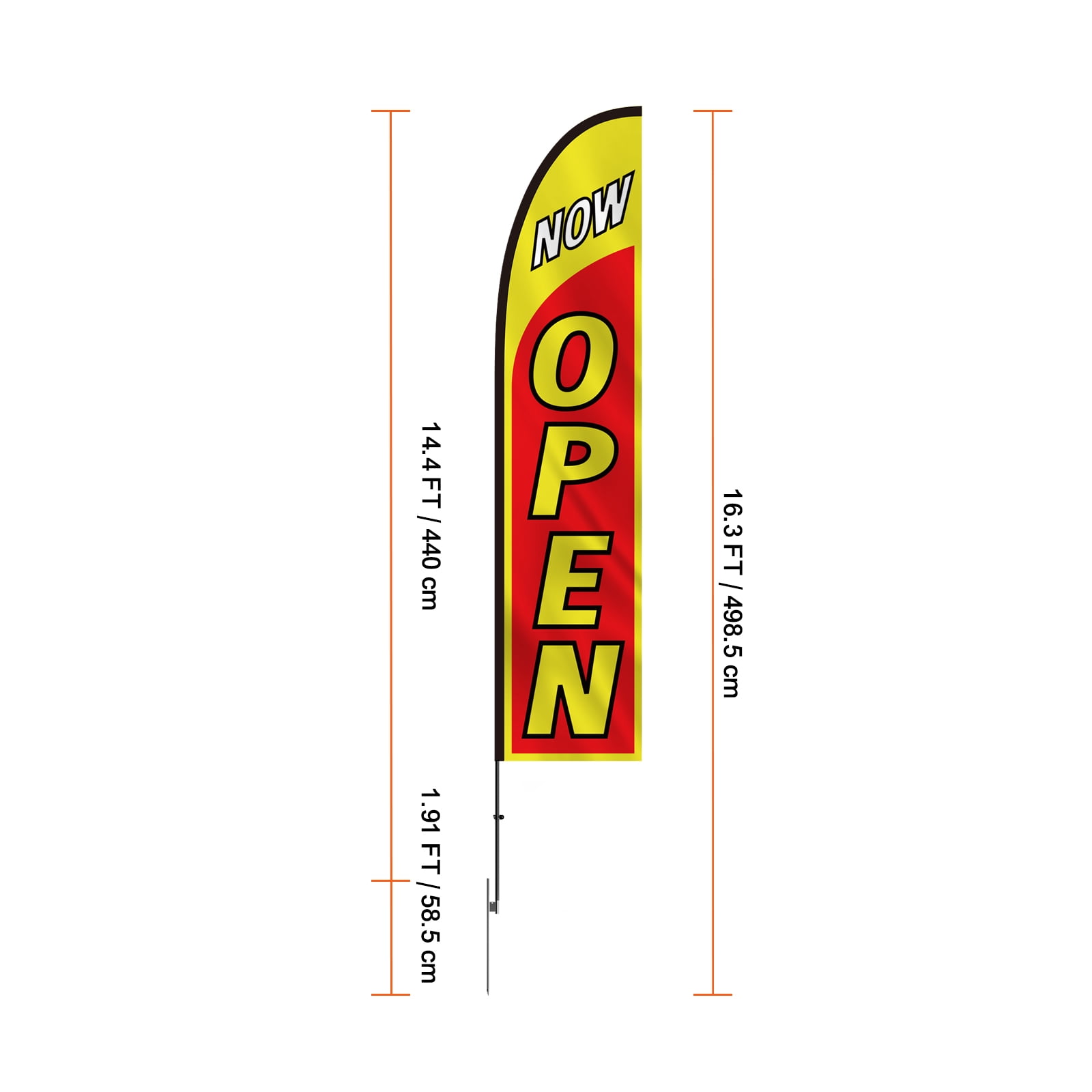 VEVOR Open Flags with Pole Kit, Advertising Flags for Business Outside, Advertising Feather Flag Kit, 3 Flags (Open, Look, Welcome), 3 Poles, 3 Ground Stakes, Swooper Flags for Businesses 16.3 FT