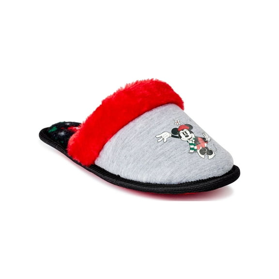 Minnie Mouse Youth Girls Holiday Scuff Family Slipper Collection with Holiday Shoe Box (Little Girls & Big Girls)