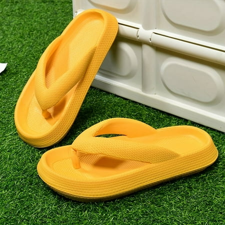 

2024 Summer EVA Men s T-toe Soft Soled Cloud Slippers Women s Thick Soled Non-slip Beach Sandals