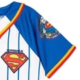 thumbnail image 3 of DC Comics Justice League Superman Mesh Baseball Jersey Athletic V-neck Raglan Button Down Shirt Toddler to Big Kid, 3 of 5