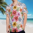 thumbnail image 5 of High Quality Hawaiian Shirts for Men Short Sleeve Aloha Beach Shirt Floral Summer Casual Button Down Shirts Blouses 7JKTBL, 5 of 7