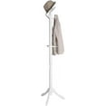 thumbnail image 5 of Coat Rack, Solid Wood Coat Stand, Free Standing Hall Coat Tree with 10 Hooks, White, 5 of 11