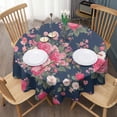 thumbnail image 3 of Pioneer Flower Floral Print Pattern Round Tablecloth 60"x60",Wrinkle Wipeable Table Cloth for Kitchen Dining Room Picnic Patio Party, 3 of 6